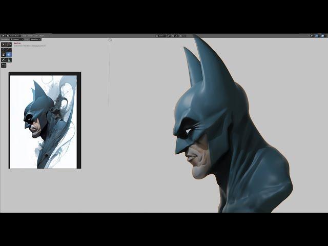 Batman bust sculpt in Blender for about an hour