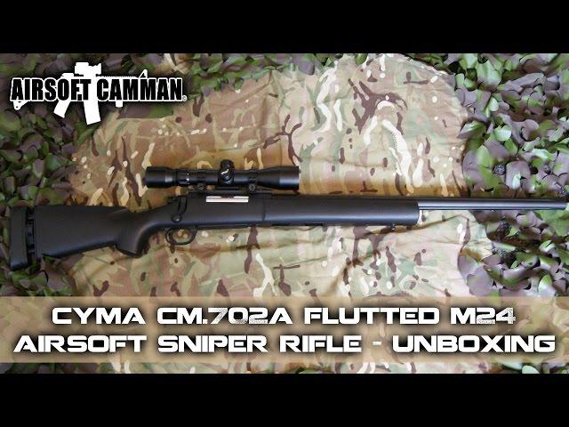 Airsoft Bolt Action Sniper Rifle - Unboxing, Assembly & Chrono - CYMA CM.702A M24 - BB Gun cm702a
