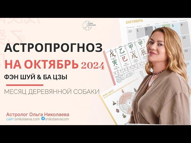 Астропрогноз на октябрь 2024 месяц Деревянной Собаки. Фэн шуй и Ба Цзы Запись эфира в VK от 27.09.24