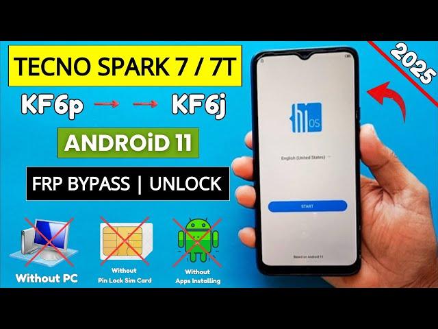 Tecno Spark 7/7t FRP Bypass Android 11 Without Pc | Tecno (KF6p) (KF6j) Google Account Bypass 2025