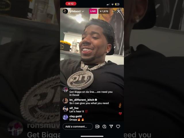 YFN Lucci reacts ￼to his new song he just released