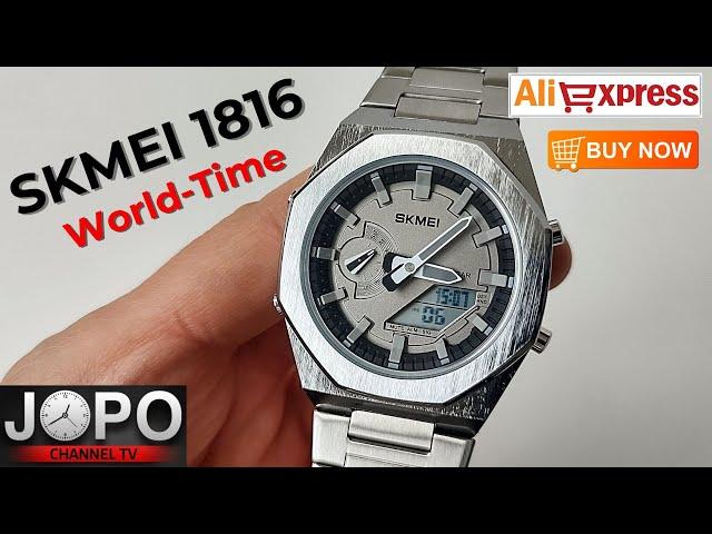 SKMEI 1816 Wold Time CasiOak Homage Watch Full Review Fashion Watch│Skmei Watch Review│Subtitles