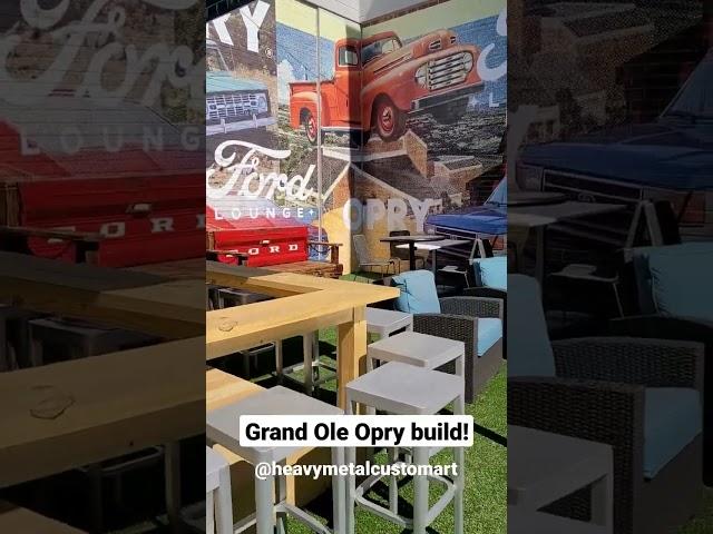 Ford tailgate bench for the Ford lounge at the Grand Ole Opry! #thegrandoleopry