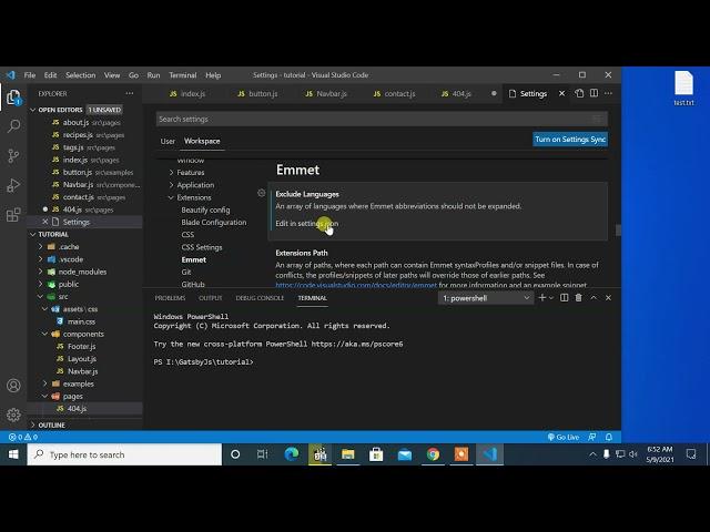 [Fix 2021] - Emmet is not working in vscode react/js extension file, tab auto completion not working