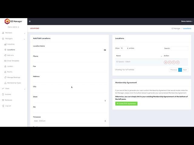 Creating Mebership Agreements in the EZ Manager
