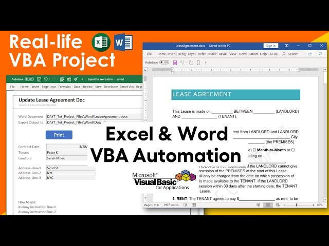 Real-life Word App Automation Using VBA. Read/write to Word Document, Publish, Print and more