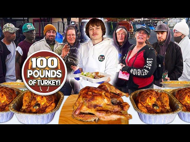 Cooking 100 Pounds Of Turkey For The Homeless!