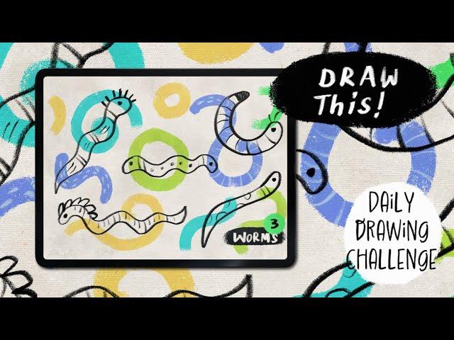 Drawing Challenge with Adobe Fresco - Day 3 | Worms