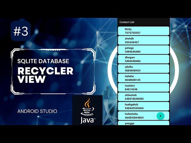 RecyclerView With SQLite Database In Android Studio | RecyclerView SQLite Android Studio | Java | #3