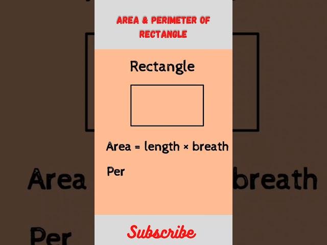 Area and perimeter of rectangle || basic maths