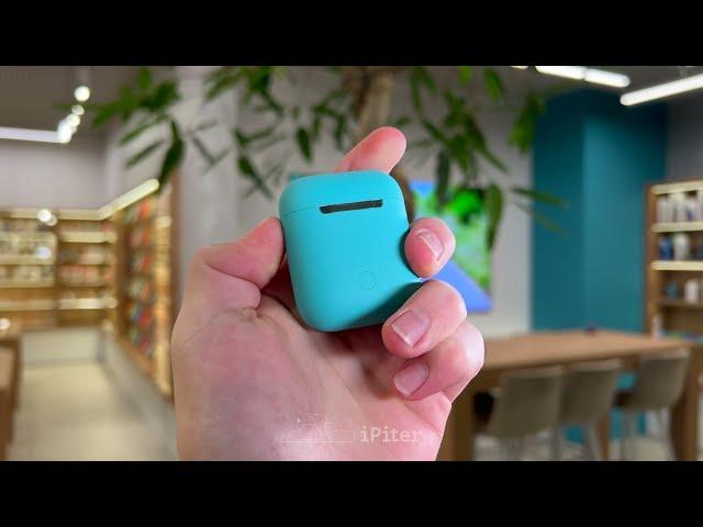 Беспроводные наушники Apple AirPods 2 Color в зарядном футляре (Бирюзовый)