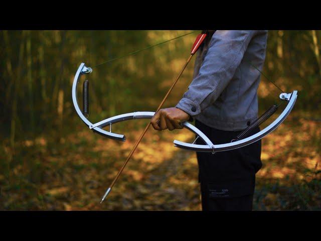 How To Make a Spring Resilience Powered Bow From Bicycle Wheel