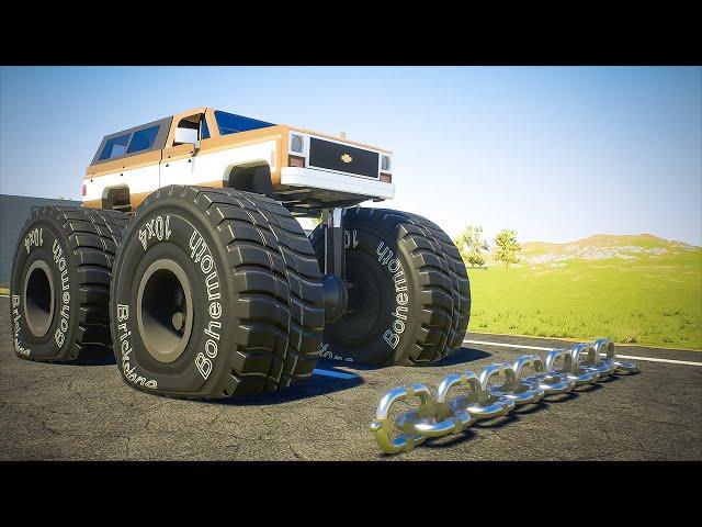 Lego Cars vs Chain Crashes | Brick Rigs