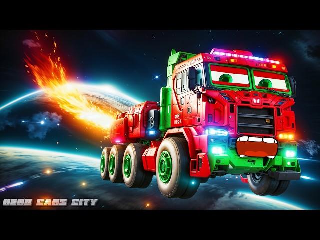 Transformers Truck Space Escape: Thrilling Adventure from Alien Cars! Hero Cars Episode