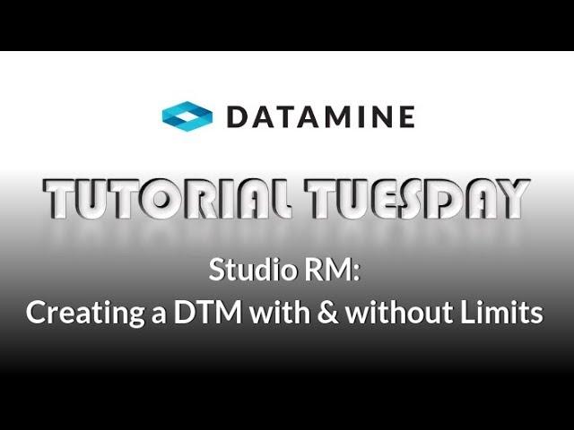 Studio RM: How to create a DTM with and without limits