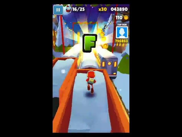 [Subway Surfers] Jump and land on a train 12 times in a row