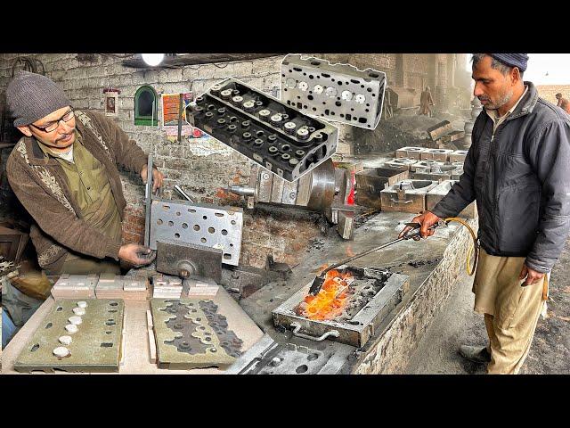 Manufacturing Process of Engine Cylinder Head in Local Workshop || How Cylinder Head are Made .