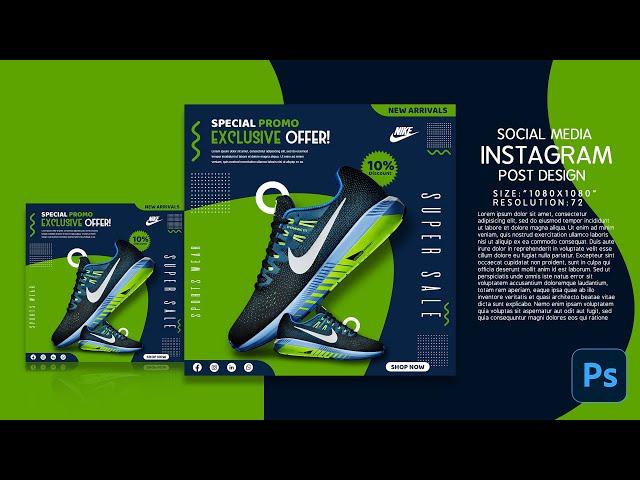 Social Media Shoe Promo AD Design | Photoshop Tutorial