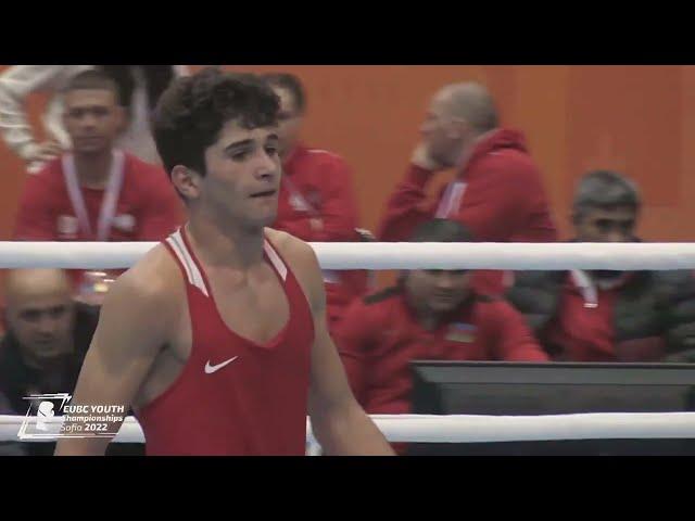 20-04-2022(63.5kg)BOXING EUBC Youth SEMI-FINAL KAJAIA DEMUR GEO გამარჯვებით გაინაღდა ვერცხლის მედალი