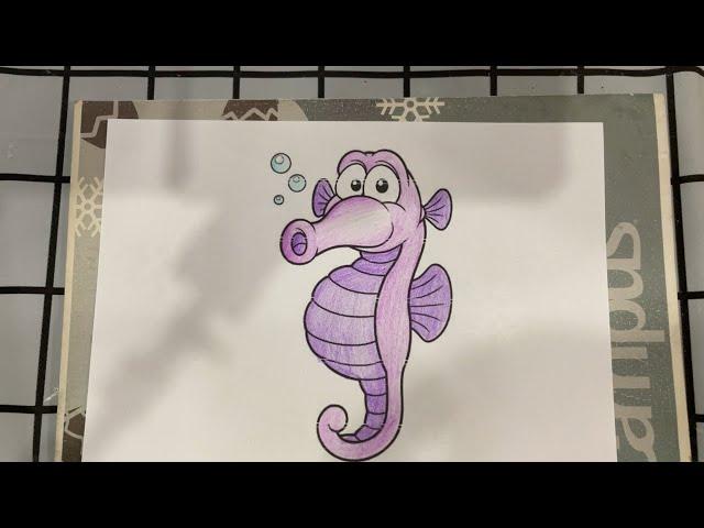 Complete coloring the picture of the seahorse