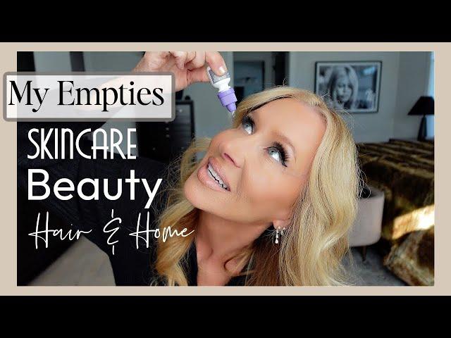 EMPTIES!!  My MUST HAVE Skincare Beauty Hair Products | Over 50 Oily Mature Skin