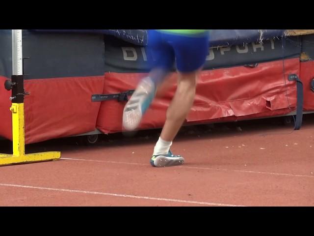 High jump spikes deformation at take off phase! SLOW MOTION Jumper Sandro Tomassini