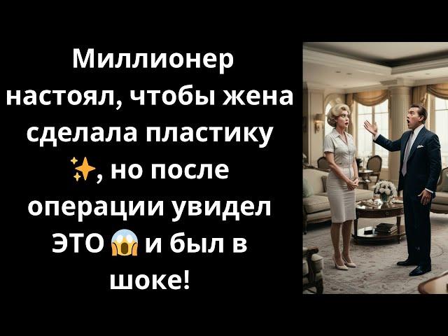 Миллионер настоял, чтобы жена сделала пластику , но после операции увидел ЭТО  и был в шоке!