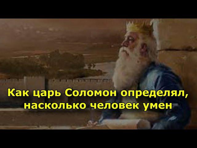 Как царь Соломон определял, насколько человек умен.