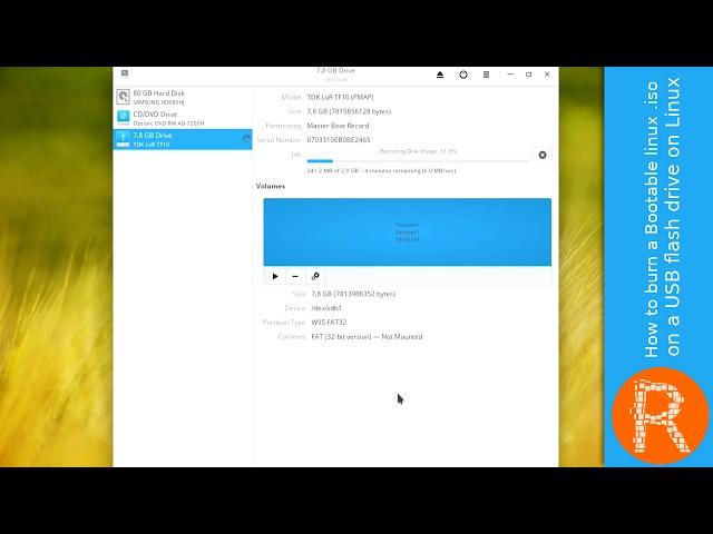 How to burn a Bootable linux .iso on a USB flash drive on Linux