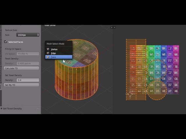 Blender Addon: Texel Density Checker 1.0.2. Set TD for object and selected faces