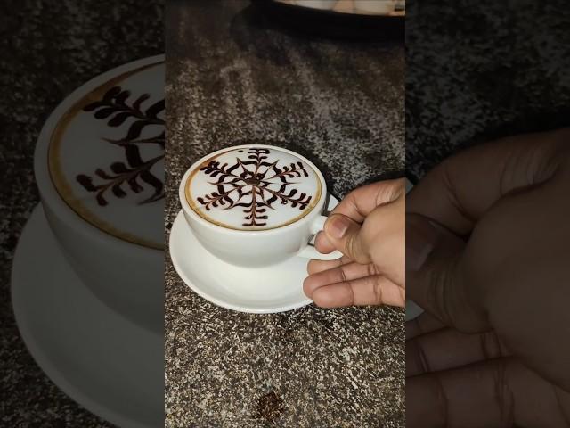 Latte chocolate garnish #barista #coffee #latte #latteart #lattedesign #baristalife #coffeelover