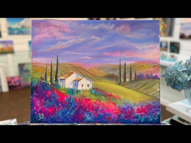 How To Paint “COLOURFUL TUSCANY” step by step painting tutorial in ACRYLIC