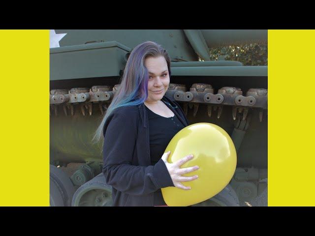 ASMR Blowing Up Balloons Next to A Tank