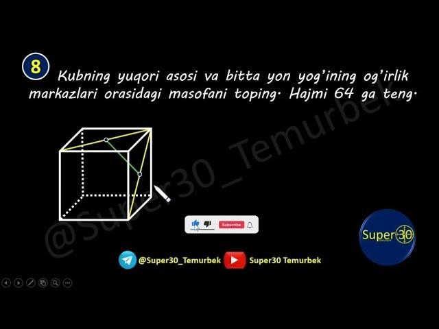 Attestatsiya 2022 | Yanvar-Iyun | Matematika @Super30Temurbek