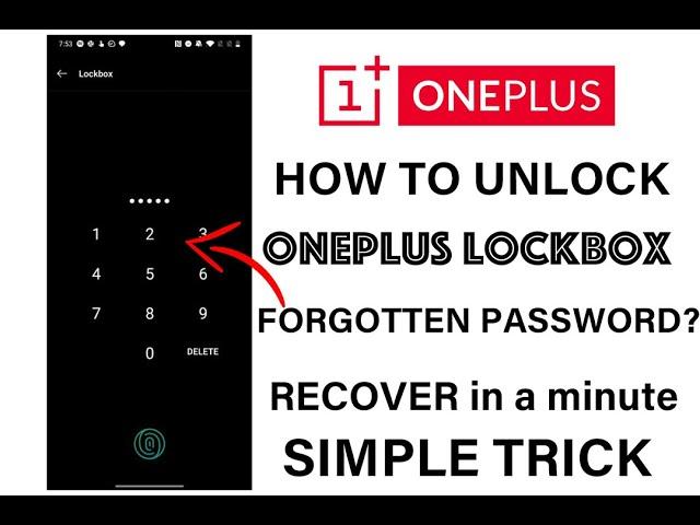 How To Unlock Oneplus Lockbox Pin With Fingerprint | Forgot Password | Forgot Pin | Oneplus Lockbox