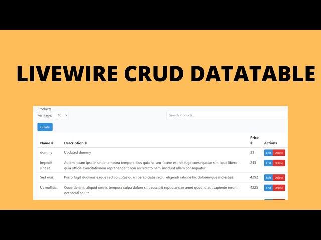 Livewire Crud Datatable