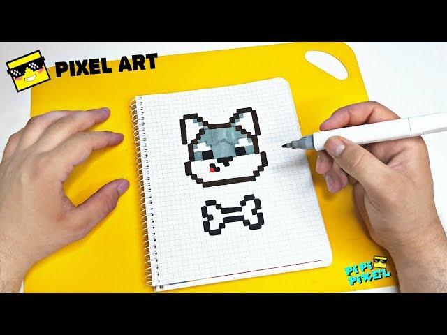 Dog PIXEL ART ! РИСУНКИ ПО КЛЕТОЧКАМ HOW TO DRAW