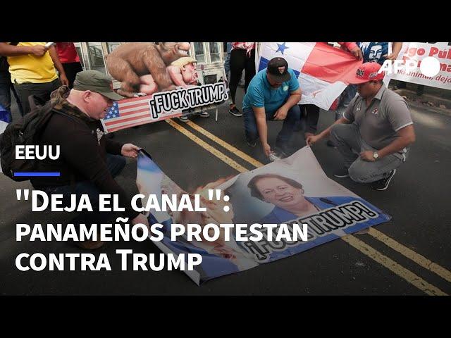 "Deja el canal": panameños protestan contra Trump ante embajada de EEUU | AFP