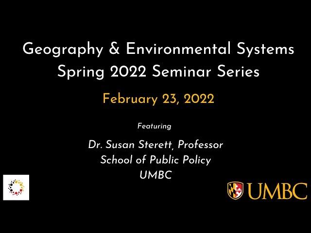 Spring 2022 GES Seminar Series with Dr.  Susan Sterett