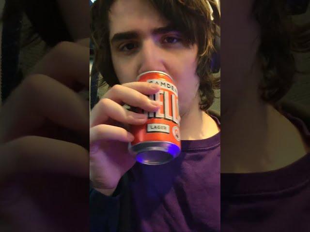 drinking a beer