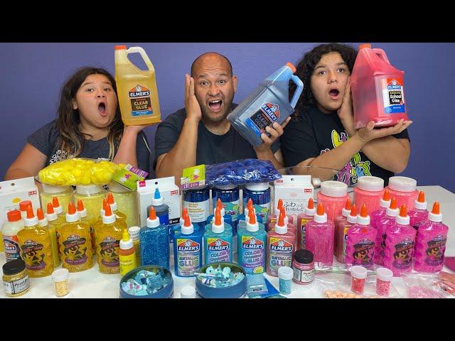 Making Slime with Only One Color Ingredients Slime Challenge