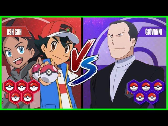 Pokémon Battle Pedia: Ash and Goh Vs Giovanni (Team Rocket)