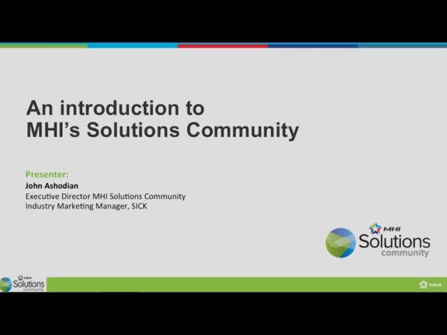 DC Velocity Solutions Forum: MHI Solutions Community - An introduction to MHI's Solutions Community