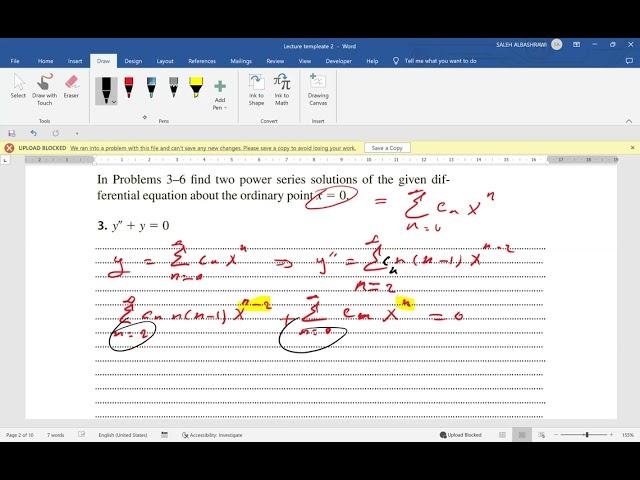 SOLUTIONS ABOUT ORDINARY POINTS Part 1