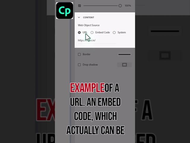 The three types of content you can embed in a #webobject in #AdobeCaptivate 12.5