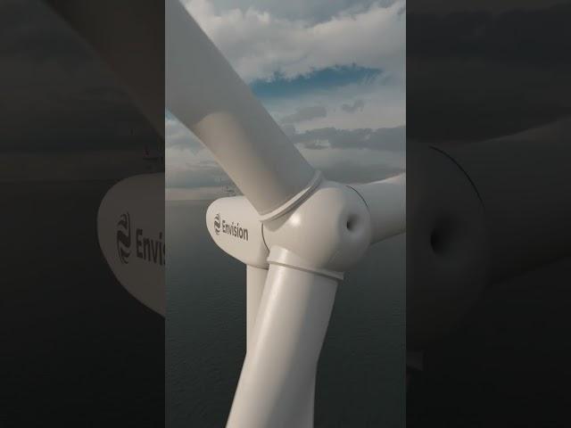 Elegant Envision offshore wind turbine 3d animation