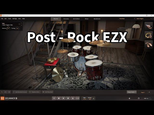 Toontrack EZDrummer 3 with Post Rock EZX All Presets Demo