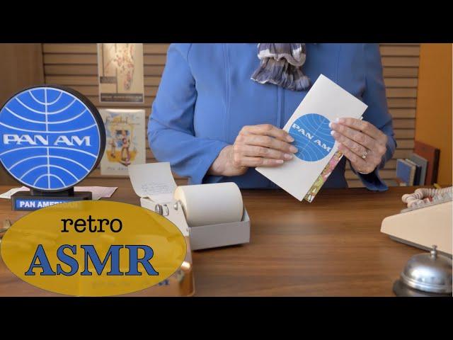 Retro Pan Am ASMR, 1966    Flight Check-In Counter  Crinkles, Writing (Soft Spoken)