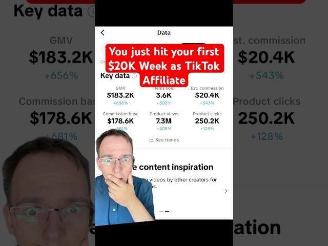 You just hit your first $20K Week as TikTok Affiliate #tiktokaffiliate
