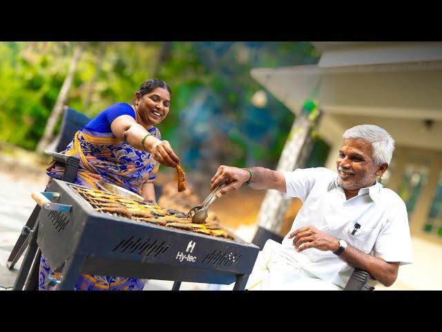 மத்தி மீன்ல மசாலா தடவி BARBEQUE பண்ண போறோம்! | Making Fish Barbeque using Mathi Fish | Fish Barbeque